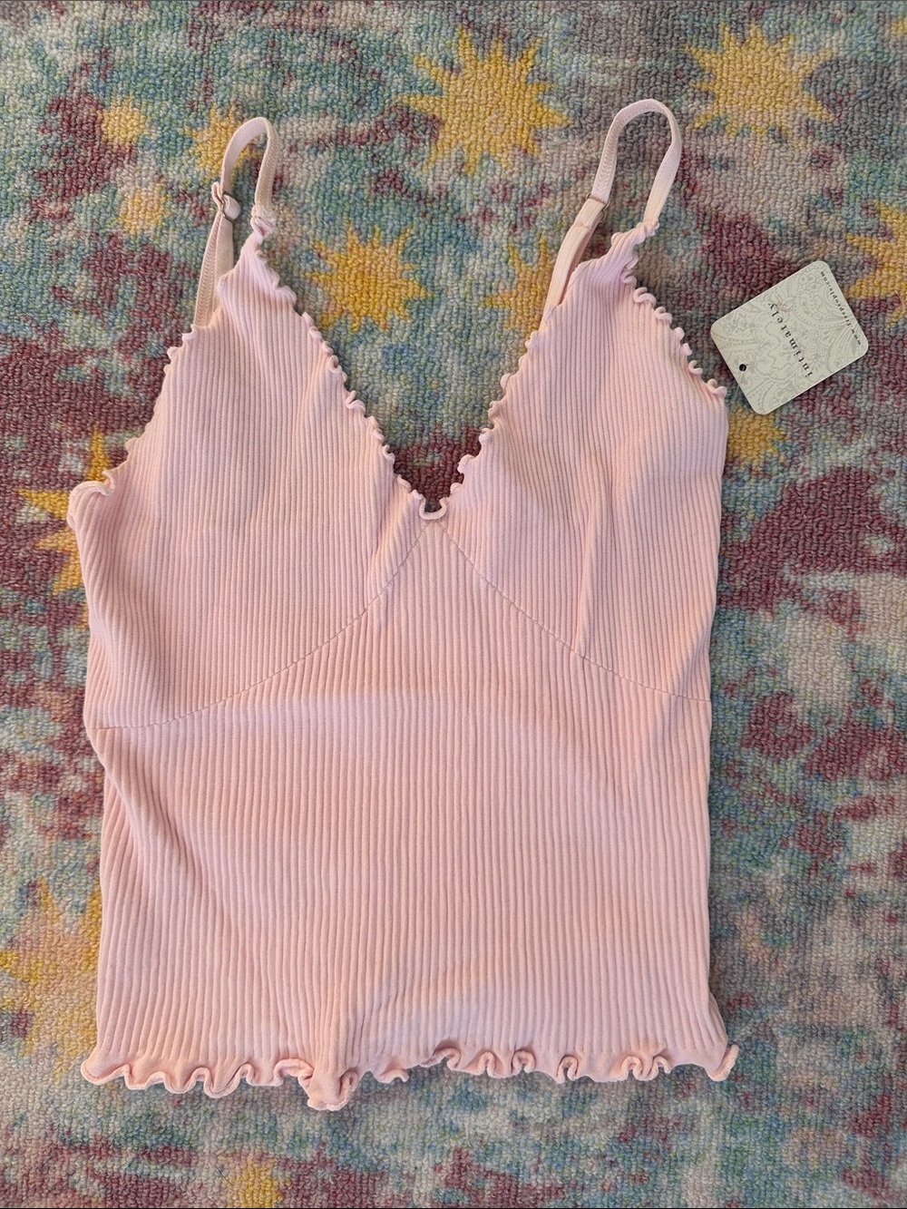 Free People Intimately Light Pink Ribbed Cami